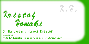 kristof homoki business card